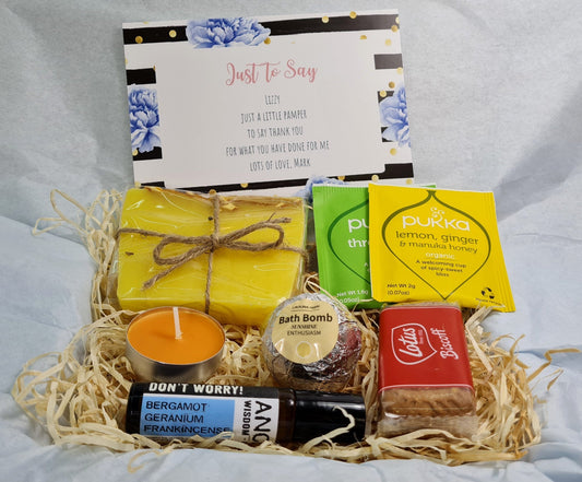 Personalised Birthday Gift for Best Friend Citrus Spa Gift Box Self Care Pamper Set | Cheer Up Roll-on Essential Oil Hug in a Box
