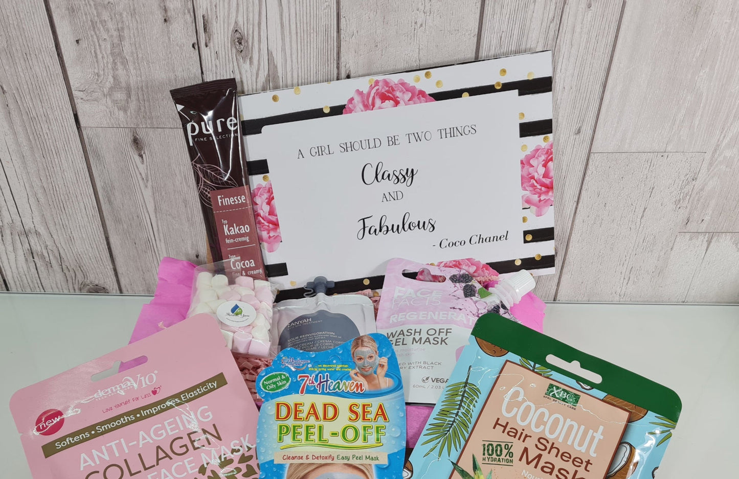 Spa Gift Box Friend Birthday Gift, Pink Self Care Pamper Package Cheer Up Letterbox Mani Pedi Face Hair